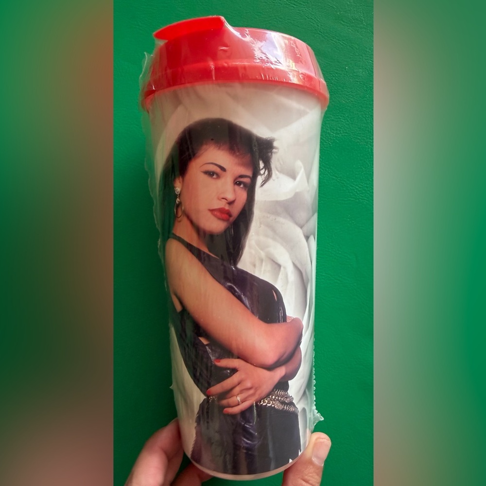 Red Travel Mug with Portrait Design